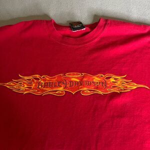Y2K Harley Davidson Men's Red T-shirt 2004 Indiana Size XL